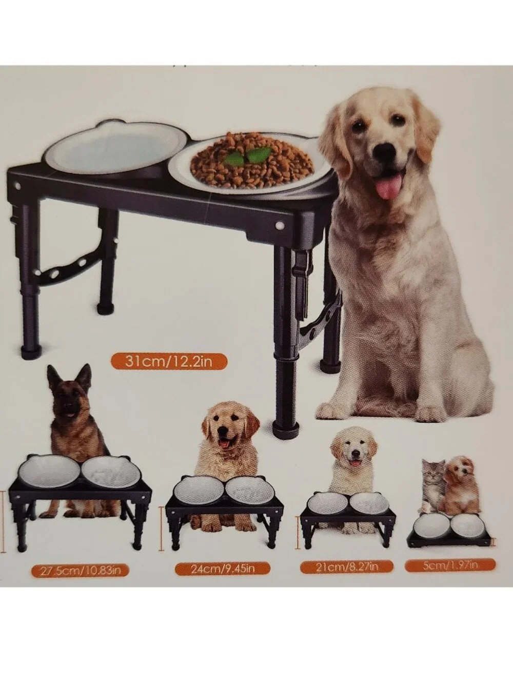 PET FEEDER Tilted Adjustable Heights Slow Feed Bowl - NEW NIB
